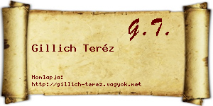 Gillich Teréz névjegykártya